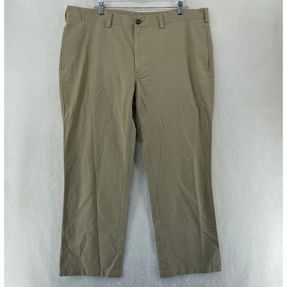 Haggar Pants Men's Sz 40X29 Khaki Brown High Rise Straight Leg Classic Chino - Picture 1 of 12